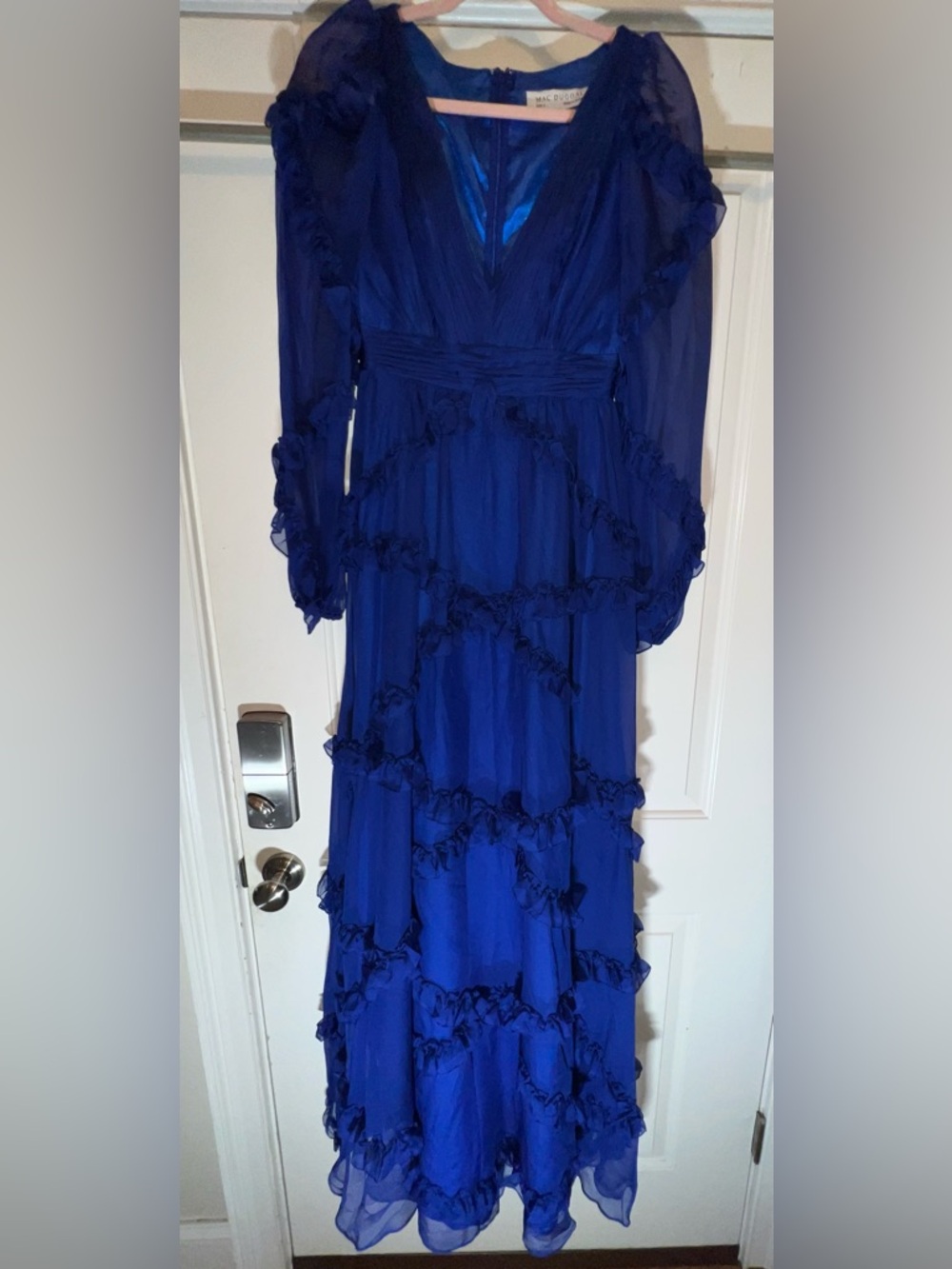 Mac Duggal Cascade Ruffle A-Line Gown. NWT Size: 2. Retail: $598. Asking: $398.
